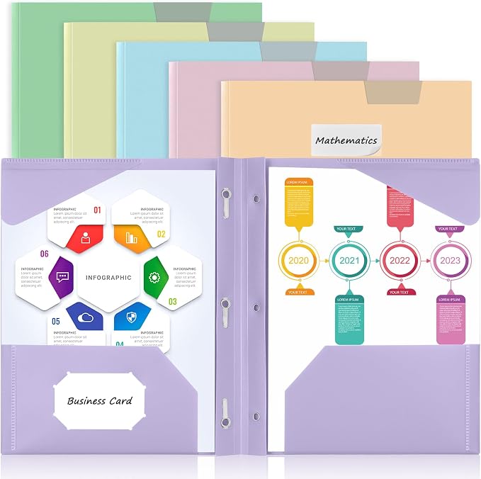 Sooez 6 Pack Plastic Folders by Sooez