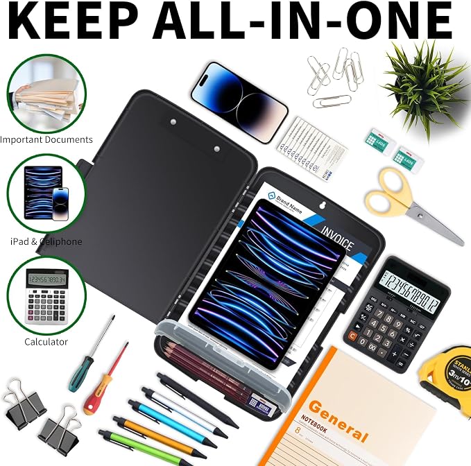 Clipboard with Storage, Pen Holder, Heavy Duty Clipboard Storage Box with Clips - Image 2