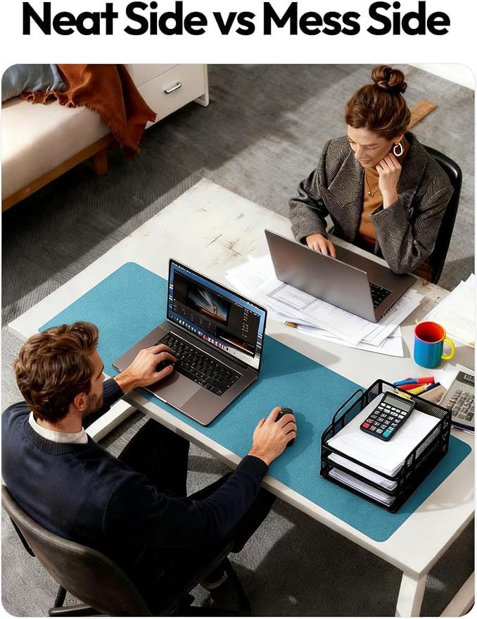 YSAGi Leather Desk Pad Protector, Office Desk Mat, Large Mouse Pad, Non-Slip PU - Image 6