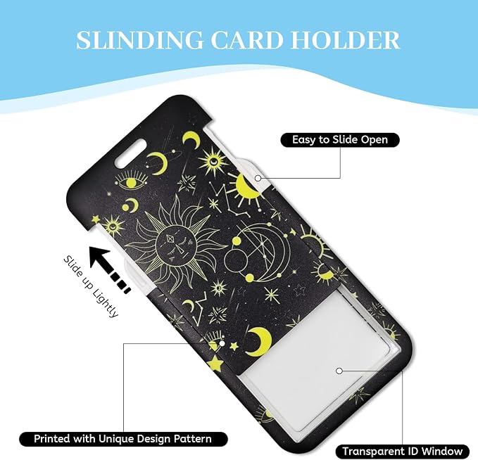 Hancynir Lanyards for Id Badges, Sun Moon Badge Holder - Image 6
