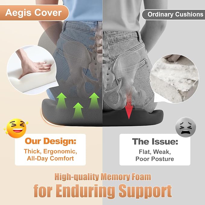 Thick Car Seat Cushion with Lumbar Support - Image 6
