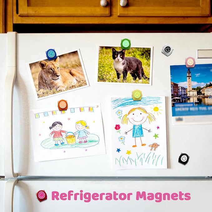 8 PCS Magnetic Clips Cute Fridge Magnets Colorful Happy Smiley Face - Image 4