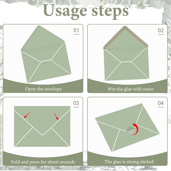 50 Pack A7 Forest 5x7 Envelopes V Flap Invitation Envelopes - Image 5