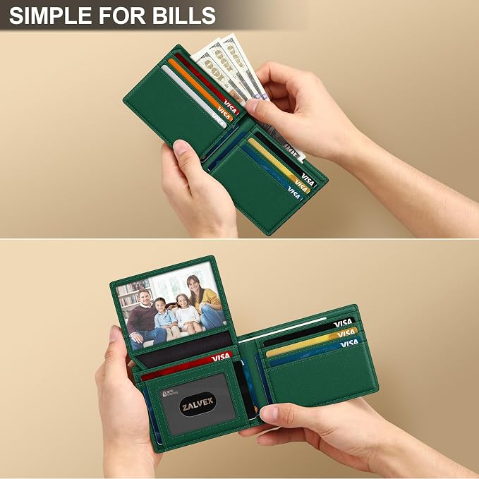 Wallet for Men Slim RFID Blocking Leather Credit Card Holder Wallet for 14 Cards - Image 5