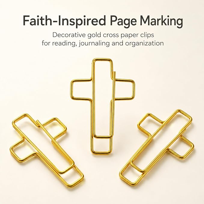 150 Pack Gold Cross Paper Clips, Decorative Paper Clips and Bookmarks - Image 4