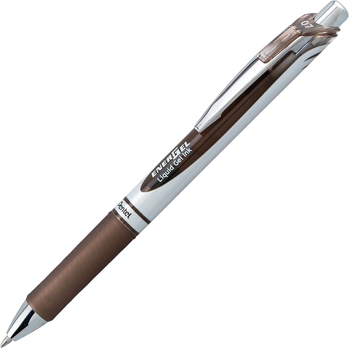 Pentel EnerGel RTX Retractable Liquid Gel Ink Pen, Medium line, Sepia Ink - Image 2