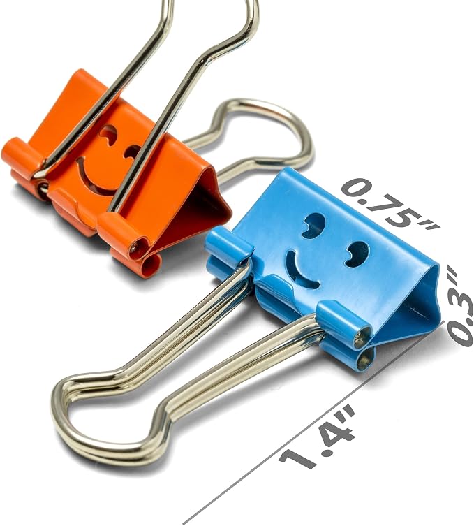 Officemate Happy Smiling Face Binder Clips, Small Size, 42 in Pack, Comes in - Image 2
