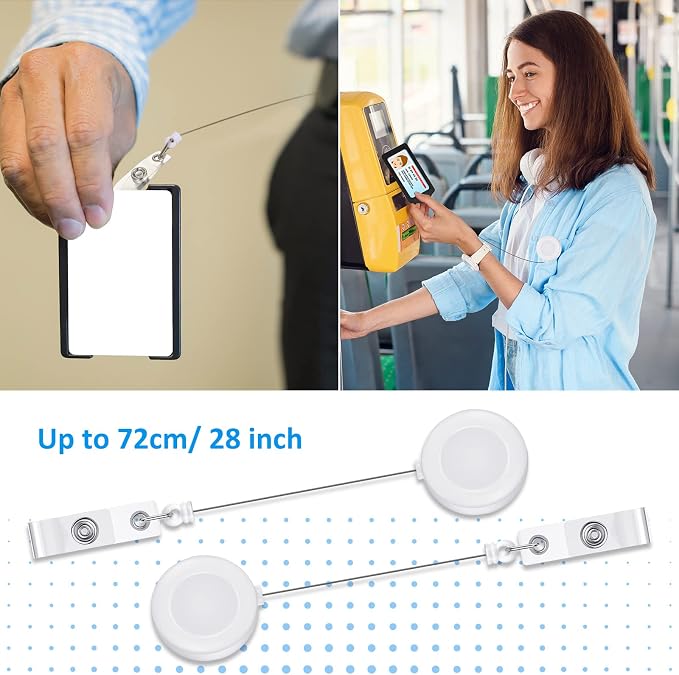 Zonon 100 Pcs Retractable Badge Reel Clips ID Card Holder Reel - Image 4