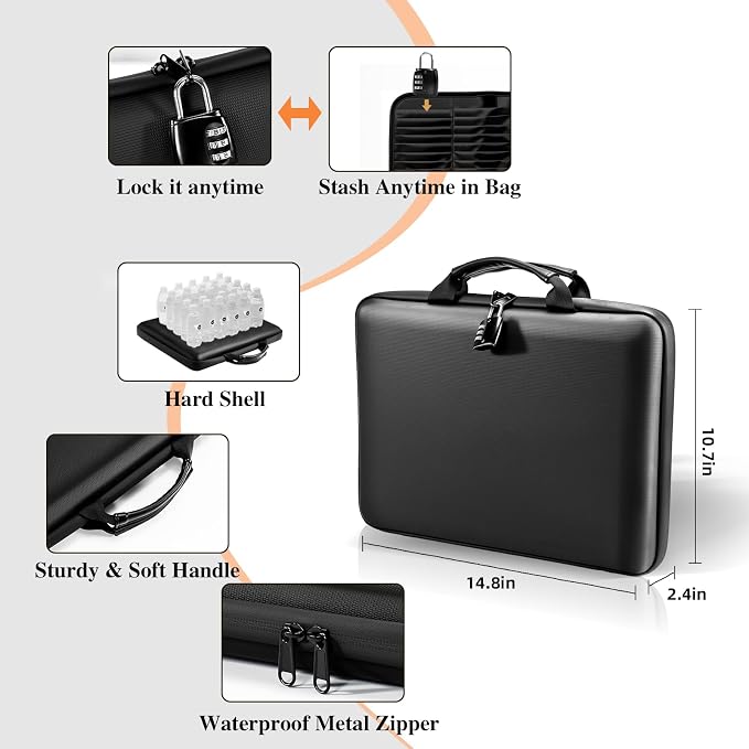 Fireproof Document Box File Organizer: Hard-Shell Case Fireproof Waterproof Box - Image 3