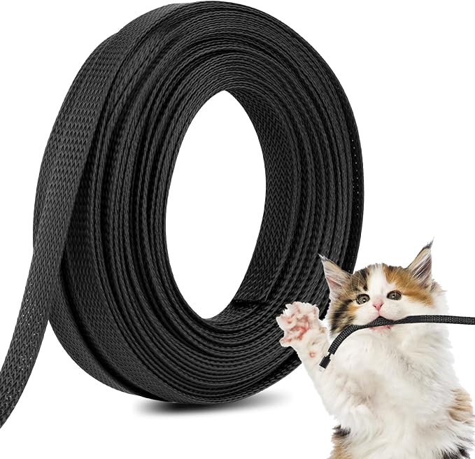 50ft 1/2 Braided Wire Loom PET Cable Loom Expandable Braided Cable Sleeving by Unknown