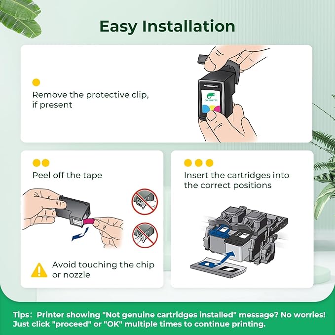 COLORETTO 61XL Ink Cartridges Replacement for HP Ink 61 for HP 61 Ink Cartridges Combo Pack, 61 XL for Envy 4500 5530 4501 4502 5535 Officejet 4630 4635 Deskjet 1000 1010 2540 (Black/Color, 2 Pack)-DeskLoop Office