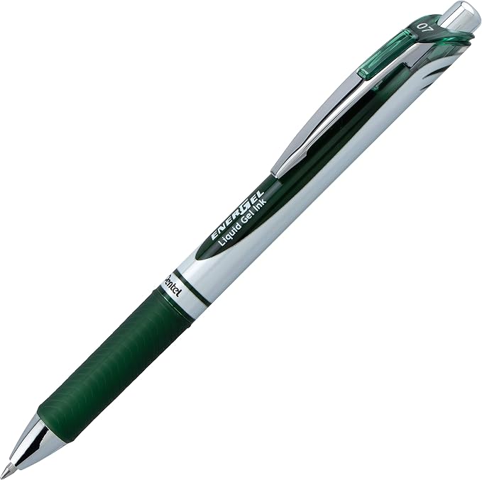 Pentel EnerGel RTX Retractable Liquid Gel Ink Pen, Medium line, Forest Green Ink - Image 2