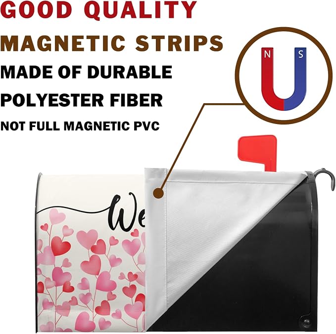Welcome Valentines Mailbox Covers Magnetic Standard Size 21 x 18 Inch Valentine - Image 5