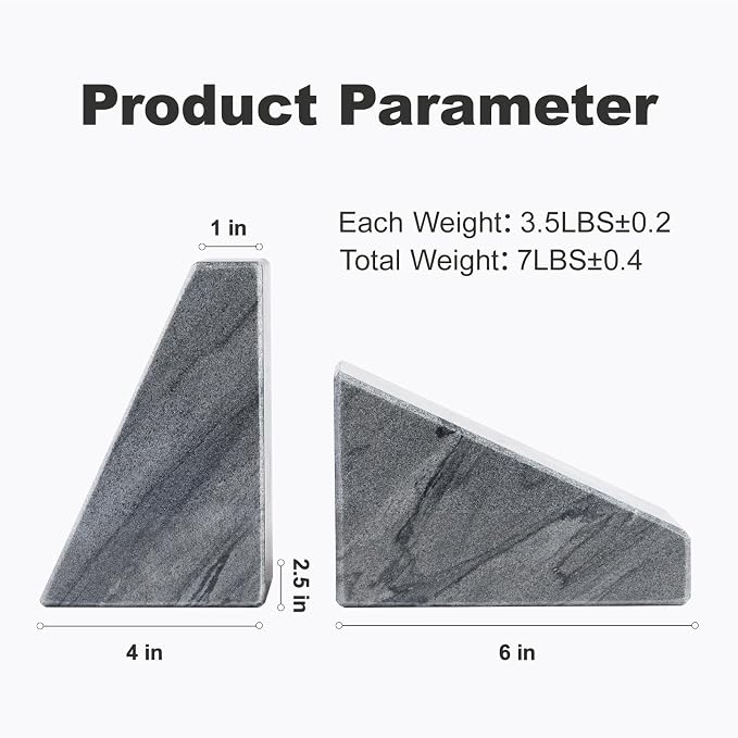 Karibiber Marble Bookends for Heavy Books, Decorative Book Ends for Shelves - Image 5
