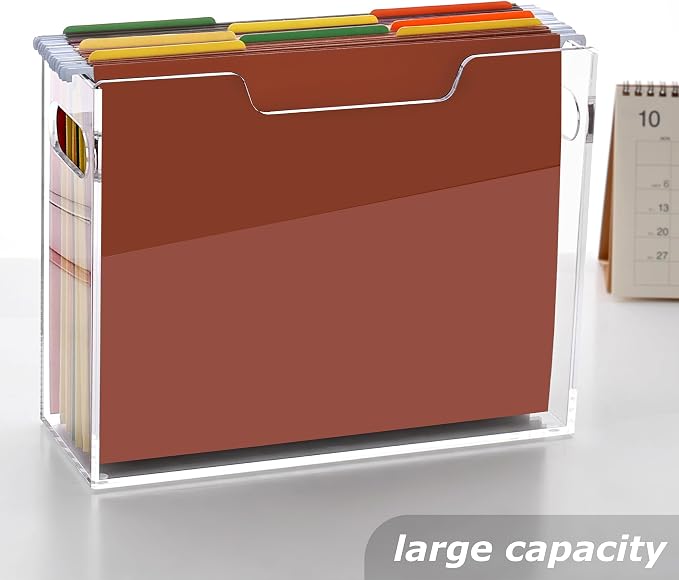 Clear Acrylic Hanging File Organizer Box - Image 6