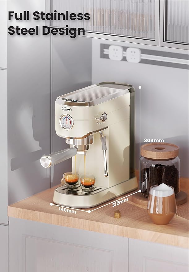 Gevi Commercial Espresso and Coffee Makers, Professional Espresso Maker Latte Machine with Milk Frother, Stainless Steel Expresso Coffee Machines for Home, Compact Cappuccino Machine, Great Gift-DeskLoop Office