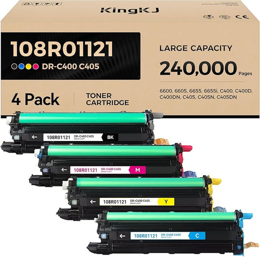 108R01121 Drum Unit Set 4-Pack (Not Toner) Black Cyan Magenta Yellow Replacement for Xerox Versalink C400 C400D C400DN C405 C405N C405DN Phaser 6600 Workcenter 6605 6655 6655i Laser Printer Image-Drum-DeskLoop Office