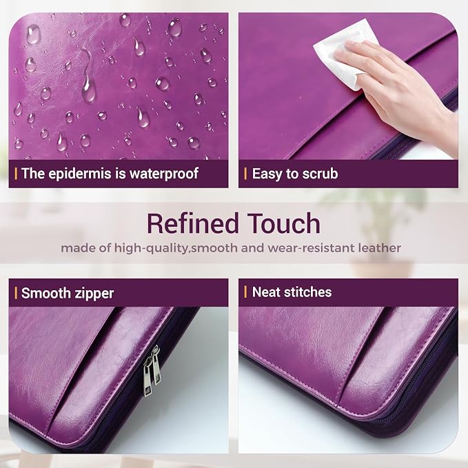 Faux Leather Zippered Padfolio - Image 6