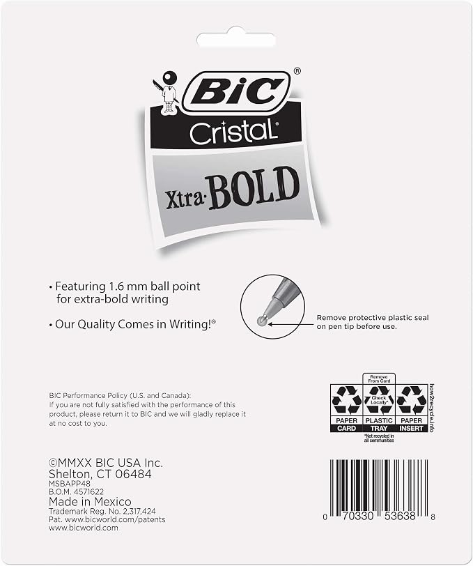 BIC Cristal Xtra Bold Ballpoint Pens, Bold Point 1.6mm - Image 7