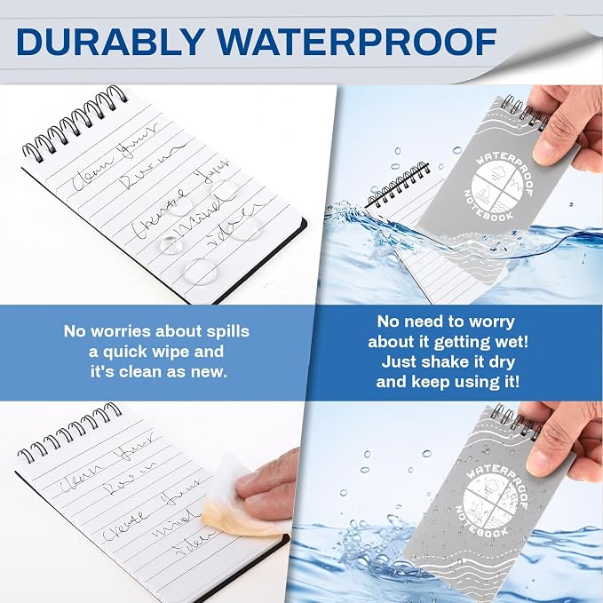 Thboxes 6-Pack Waterproof Pocket Notebook, All-Weather Pages, Smooth Writing - Image 4