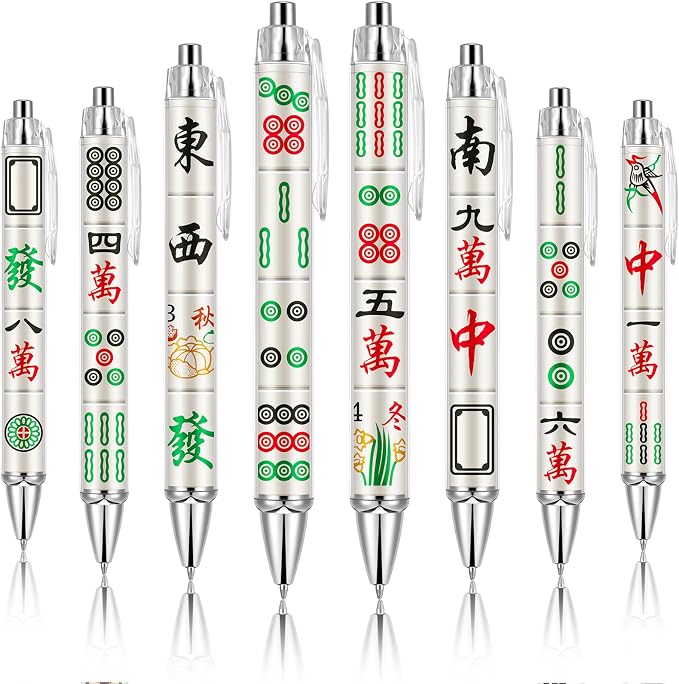 Ireer 8 Pcs Ballpoint Pens for Women 1.00 mm Cute Black Ink Pens Fine Point by Ireer
