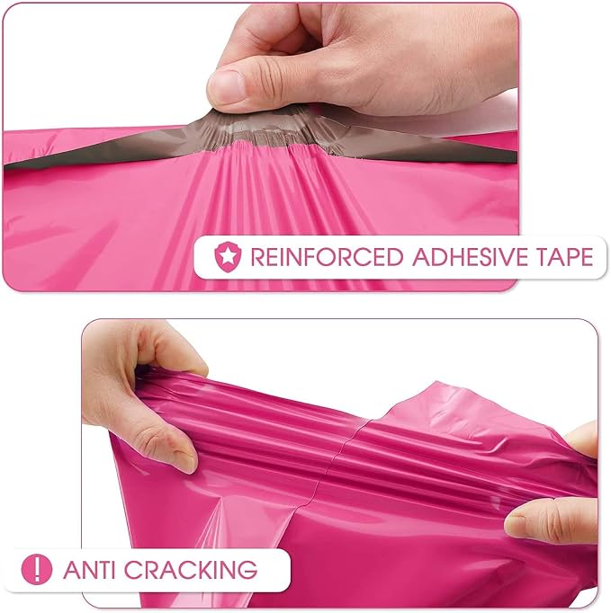 Metronic Pink Poly Mailers 14.5x19 Large Poly Mailers 500 Pack Self-Seal - Image 3