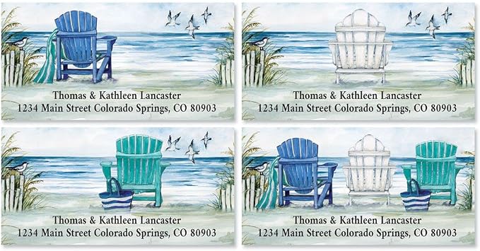 Susan Winget By the Sea Beach Personalized Address Labels by ColorfulImages