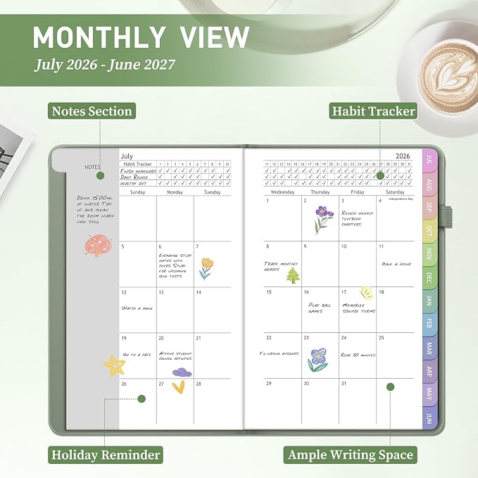 Academic Planner 2026-2027, Weekly and Monthly Academic Year Calendar Planner - Image 3