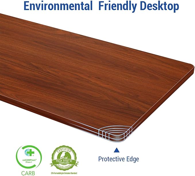 FLEXISPOT EN1 Whole-Piece Standing Desk, 48 x 30 Inches Electric Adjustable Desk for Home Office (Silver Frame + 48 in Mahogany Top, 2 Packages)-DeskLoop Office