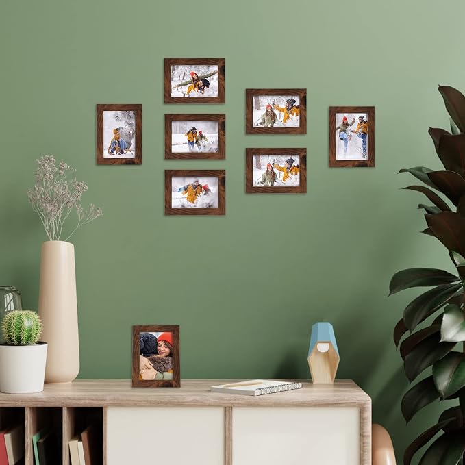 Giftgarden 3.5x5 Picture Frame Brown 12 Pack, Rustic Walnut 3.5 x 5 Photo - Image 8