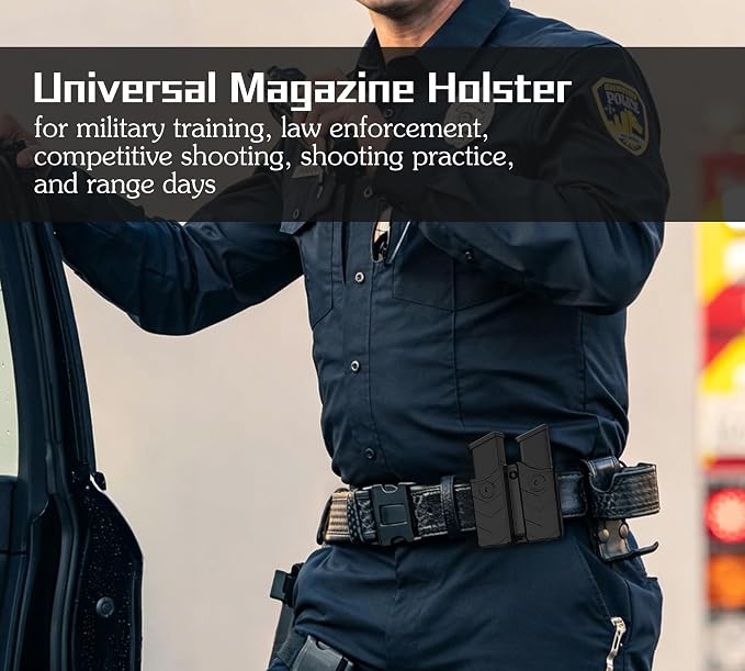 Universal Double Magazine Holster, 9mm 40 45 Magazines Pouch Adjustable - Image 4