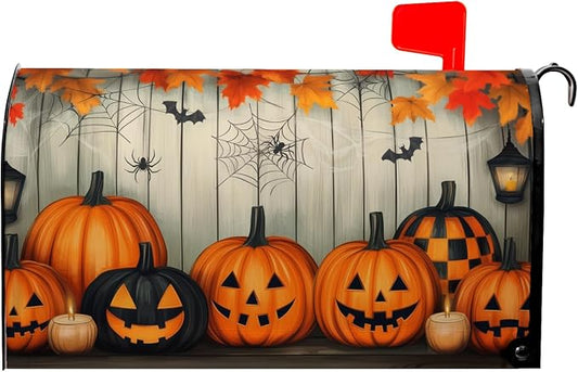 Halloween Mailbox Covers Magnetic Fall Spooky Pumpkin Mailbox Cover Standard by farg