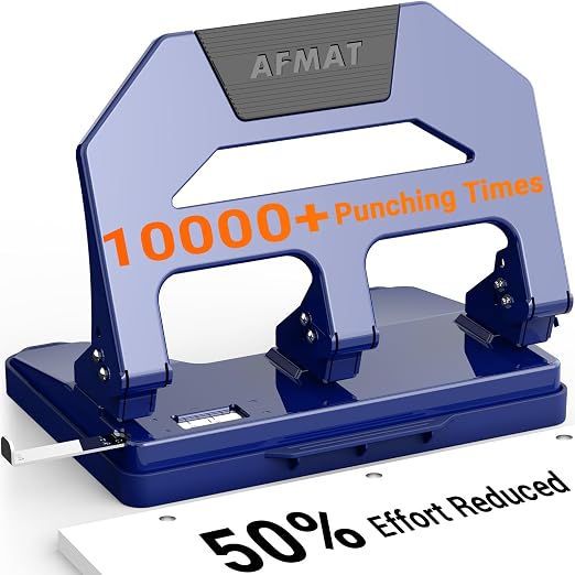 AFMAT 3 Hole Punch Heavy Duty, 40-Sheet Three Hole Puncher by AFMAT