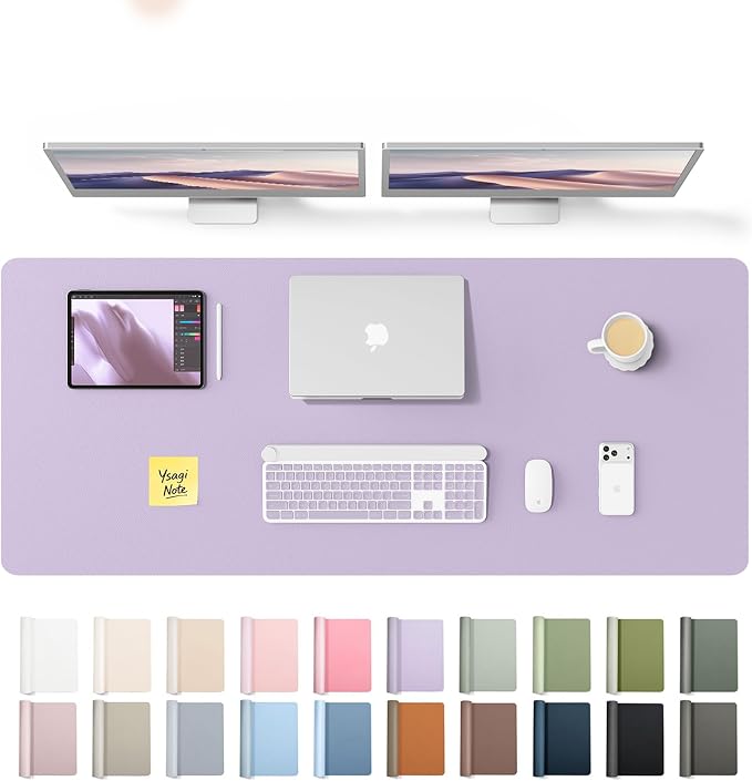 YSAGi Leather Desk Pad Protector, Office Desk Mat, Large Mouse Pad, Non-Slip PU by YSAGi