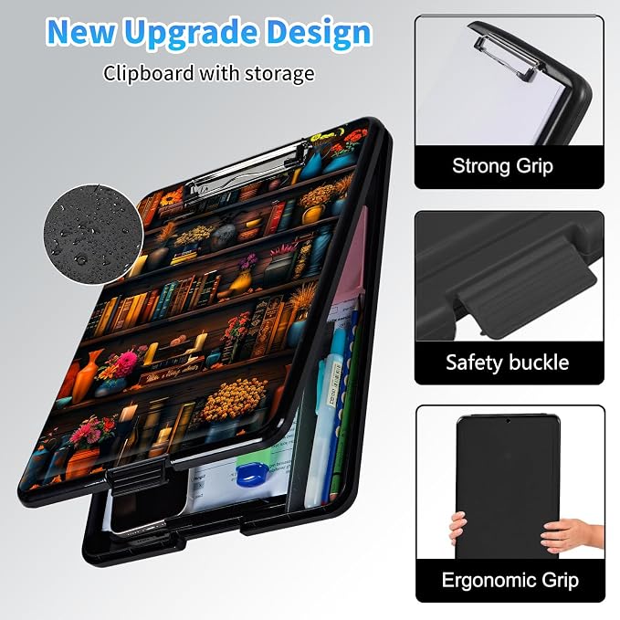 Clipboard with Storage, A4 High Capacity Clip Boards 14.4 x 9.6, Heavy Duty - Image 3