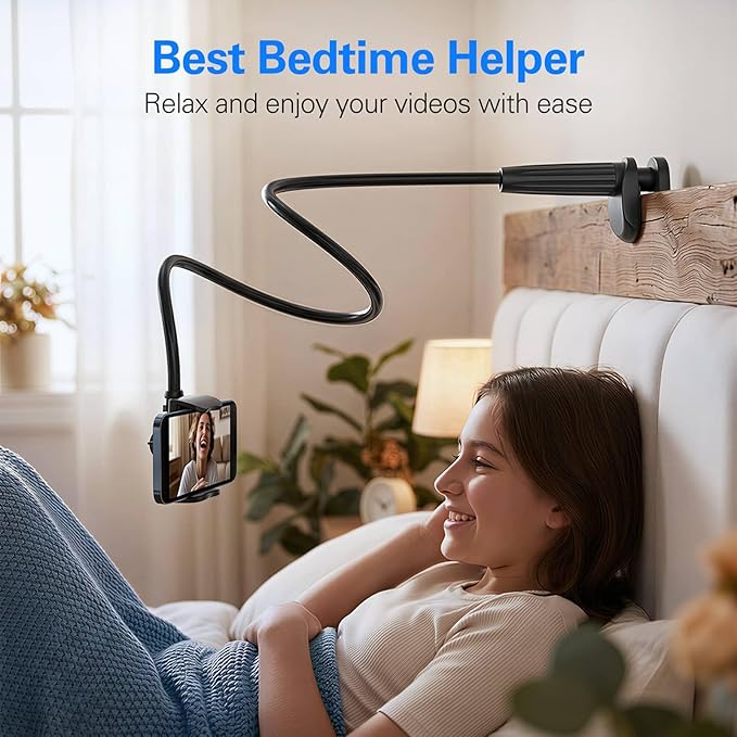MAGIPEA Gooseneck Phone Holder for Bed, Flexible Overhead Cell Phone Mount for - Image 6