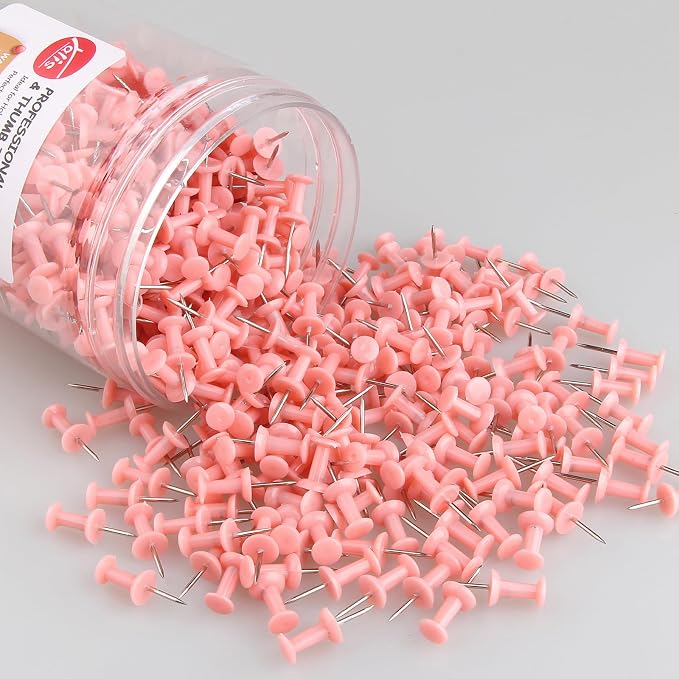 Push Pins 600 Count, Standard Pink Thumb Tacks - Image 2