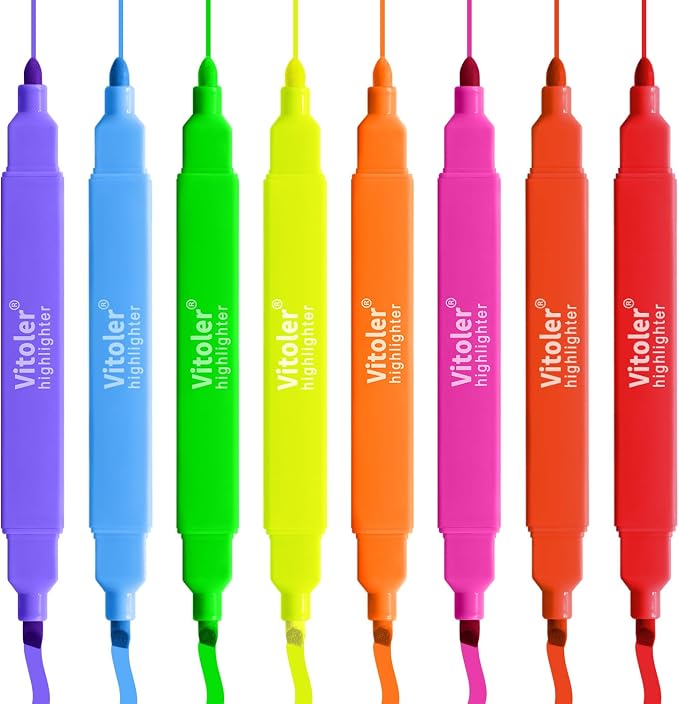 Piochoo Highlighters, Dual Tip Highlighter by Piochoo