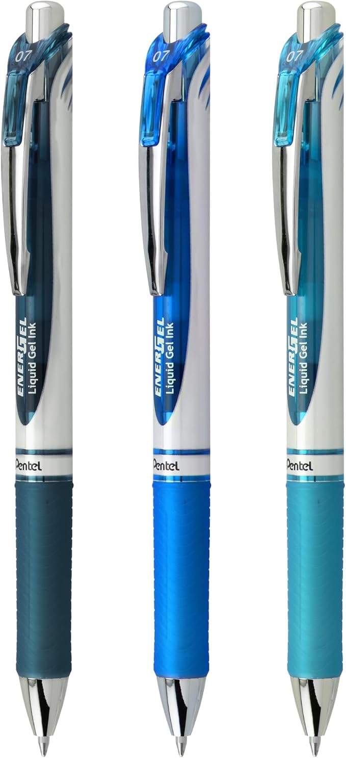 Pentel EnerGel RTX Retractable Liquid Gel Pen, Note-Taking Hue, and Sky Blue Ink - Image 2