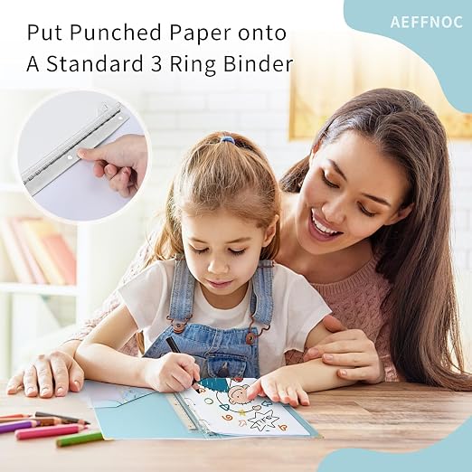 AEFFNOC 3 Hole Punch, Portable 3 Hole Puncher - Image 2