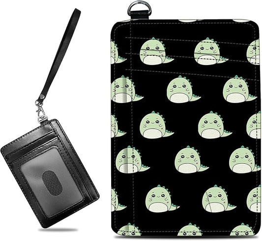 BWEGRHE Small Travel Wallets, Cute Dinosaurs Slim Minimalist Front Pocket Wallet by BWEGRHE