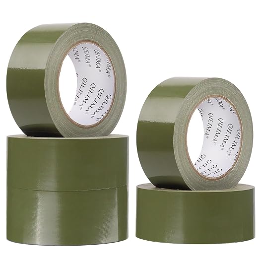 QILIMA 5-Pack Olive Green Duct Tape, Industrial, Professional Use, 2 Inch X 30 - Image 2