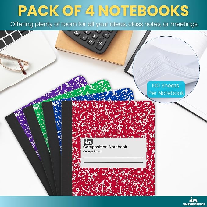 1InTheOffice Composition Notebooks College Ruled, Composition Book, College - Image 8