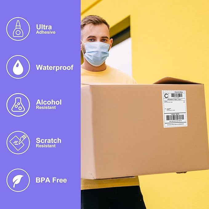 Fanfold Direct Thermal Shipping Labels 4''x6'' 600 Labels/2 Stacks (300 Pcs per Stack), Compatible with Zebra Rollo Beeprt Printer Ultra Adhesive-DeskLoop Office