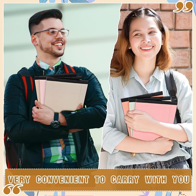 Fuutreo 8 Pcs 8.5'' x 11'' Colored Legal Pad Writing Pads Narrow Ruled 50 Sheets Per Notepad Perforated Writing Notepad Office Supplies for College Office Business (Bohemian Color)-DeskLoop Office