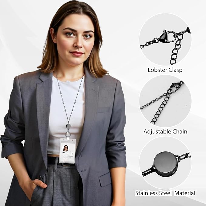 Lanyards for Id Badges Stainless Steel Badge Lanyard - Image 3