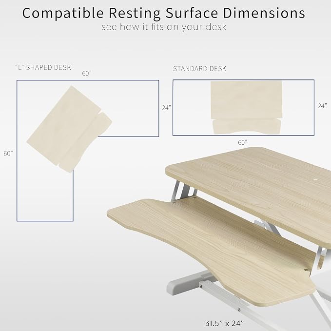VIVO 32 inch Desk Converter, K Series, Height Adjustable Sit to Stand Riser - Image 6
