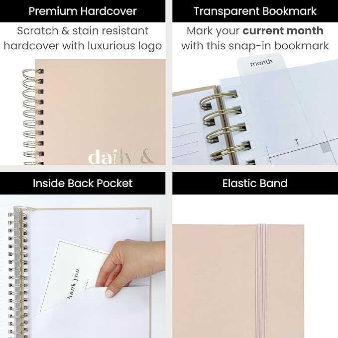 Undated Daily & Monthly Planner 2026-2027 | Hourly Schedule | Large 8.5" x 11" - Image 6