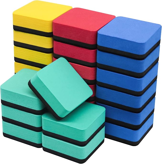 Dry Erase Erasers, IHPUKIDI 24 Pack Magnetic Whiteboard Dry Eraser Chalkboard by IHPUKIDI