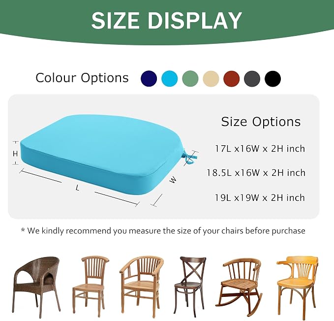 Outdoor Chair Cushions Set of 4: Waterproof & Fade Resistant Patio Furniture - Image 6